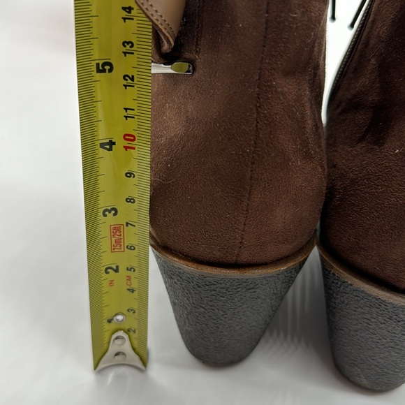 Aerosoles Brown Suede Wedge Ankle Boots Size 12 MCA6421K - Picture 4 of 7